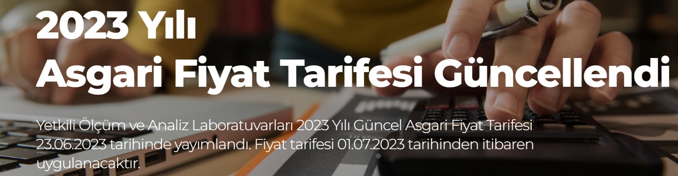 2023 Yılı Asgari Fiyat Tarifesi Güncellendi.